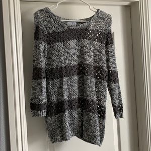 Shades of Gray Open Slit back Sweater